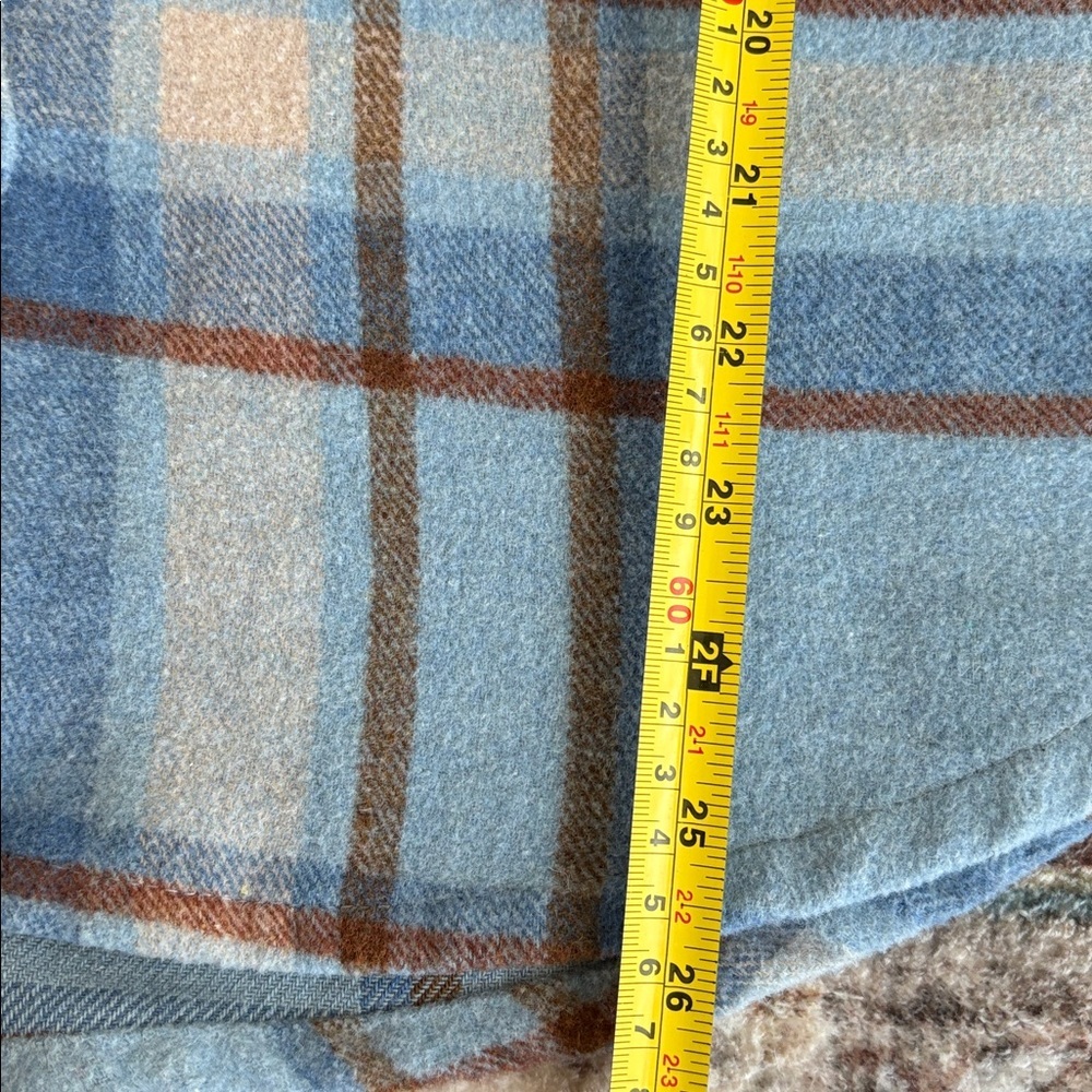 Ford Bronco shacket flannel blue brown cream flannel butterflies Bronco graphic - Picture 14 of 16